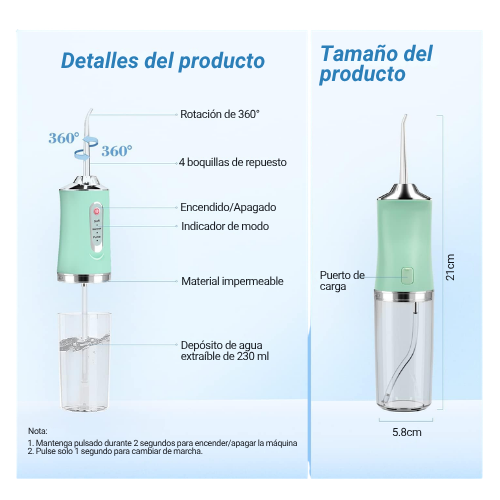 IRRIGADOR BUCAL PORTÁTIL