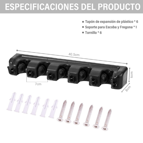 ORGANIZADOR DE ESCOBA Y TRAPEADOR