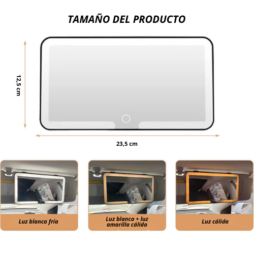 ESPEJO LED PARA AUTO