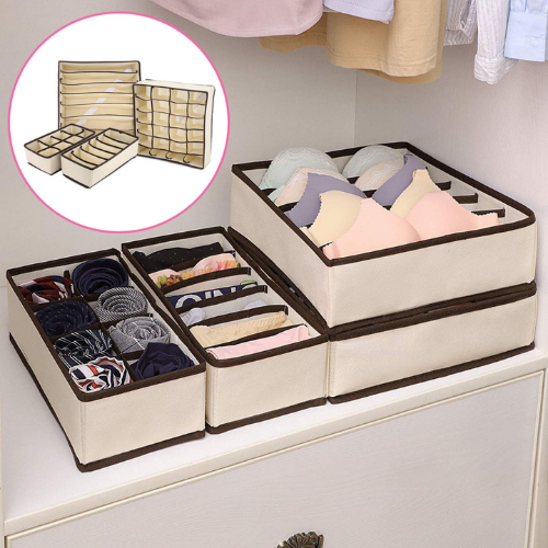 SET DE 4 ORGANIZADORES DE ROPA INTERIOR