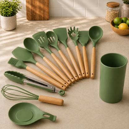 SET DE UTENCILIOS DE SILICONA PARA COCINA