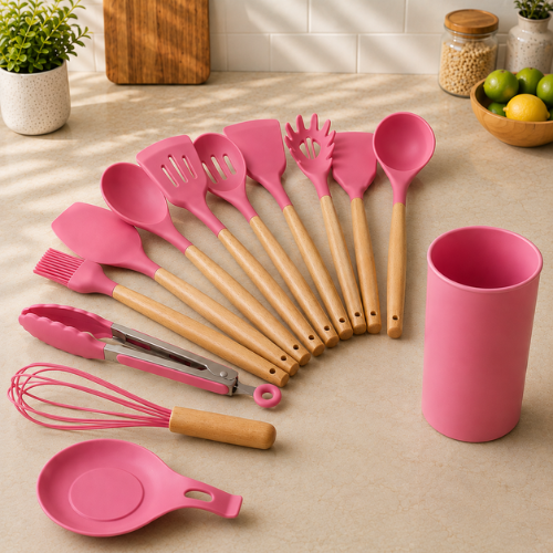 SET DE UTENCILIOS DE SILICONA PARA COCINA