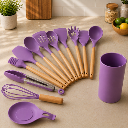 SET DE UTENCILIOS DE SILICONA PARA COCINA