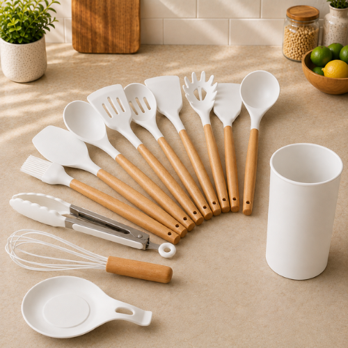 SET DE UTENCILIOS DE SILICONA PARA COCINA