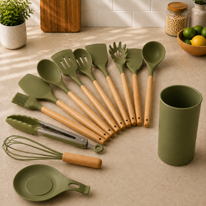 SET DE UTENCILIOS DE SILICONA PARA COCINA