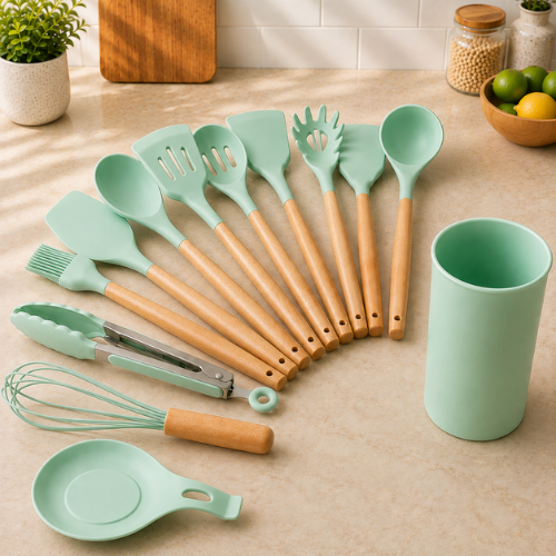 SET DE UTENCILIOS DE SILICONA PARA COCINA