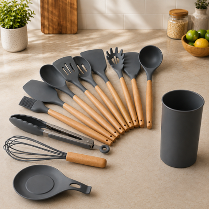 SET DE UTENCILIOS DE SILICONA PARA COCINA