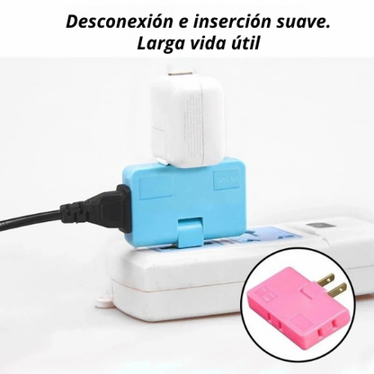 ADAPTADOR ENCHUFE TRIPLE GIRATORIO 180° MULTIENCHUFE