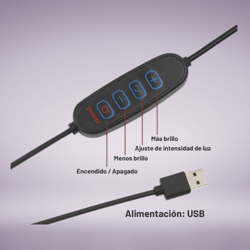ARO DE LUZ LED CON DOBLE SOPORTE PARA CELULAR