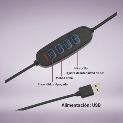 ARO DE LUZ LED CON DOBLE SOPORTE PARA CELULAR