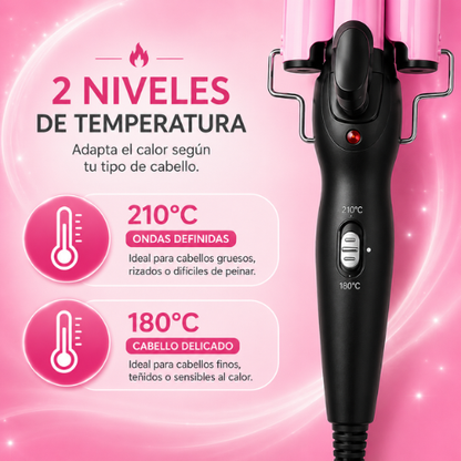BUCLERA RIZADOR DE 3 BARRILES