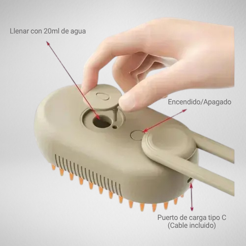 CEPILLO VAPORIZADOR PARA MASCOTA