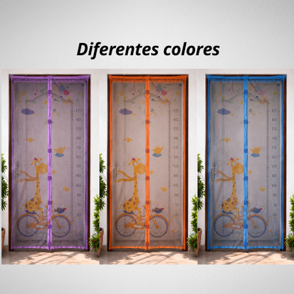 CORTINA MOSQUITERO MAGNETICA INFANTIL CON MEDIDOR DE ESTATURA