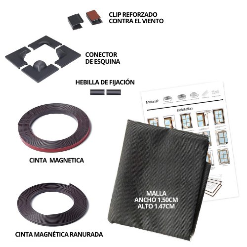 CORTINA MOSQUITERO MAGNÉTICA PARA VENTANA