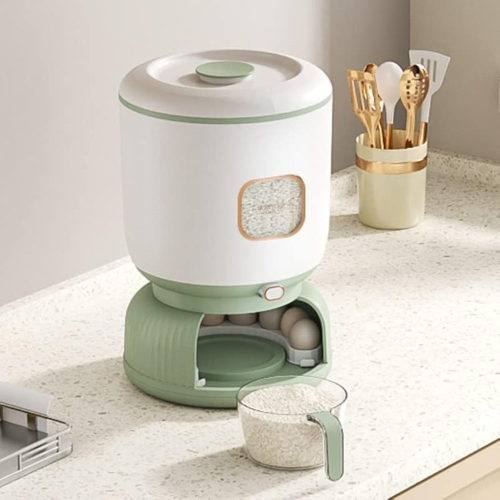 DISPENSADOR DE ALIMENTOS SECOS CON PORTA HUEVOS