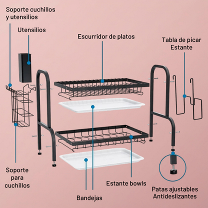 ESCURRIDOR DE PLATOS DE 2 NIVELES