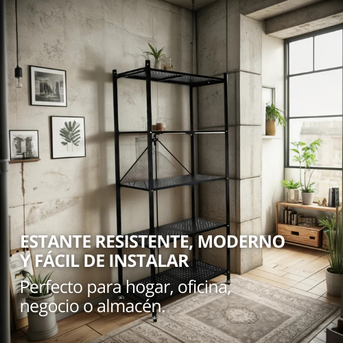 ESTANTE METÁLICO PLEGABLE DE 5 NIVELES