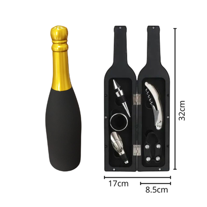 KIT ABRIDOR DE VINO EN FORMA DE BOTELLA