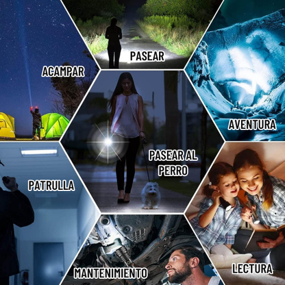 LINTERNA TÁCTICA LED RECARGABLE