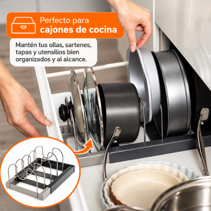 ORGANIZADOR EXPANDIBLE PARA OLLAS, SARTENES Y TAPAS