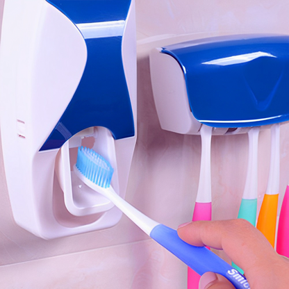 DISPENSADOR DE PASTA DENTAL CON PORTA CEPILLOS