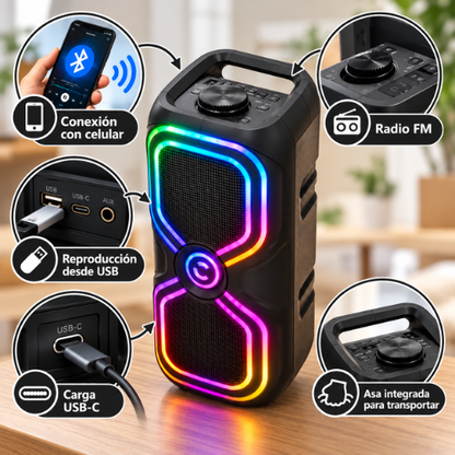 PARLANTE PORTÁTIL BLUETOOTH RGB