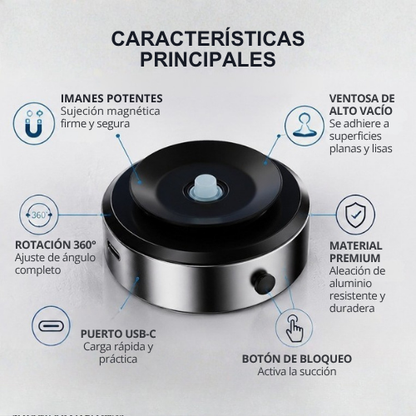 SOPORTE MAGNÉTICO PARA CELULAR CON VENTOSA