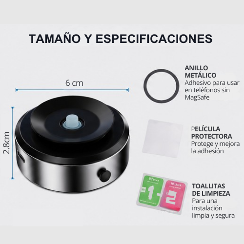 SOPORTE MAGNÉTICO PARA CELULAR CON VENTOSA