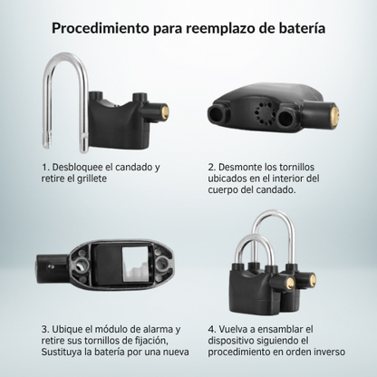 CANDADO DE SEGURIDAD CON ALARMA