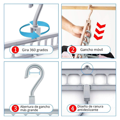 COLGADOR GIRATORIO MULTIUSO DE 9 AGUJEROS