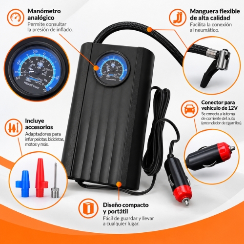COMPRESOR DE AIRE PORTÁTIL 12V