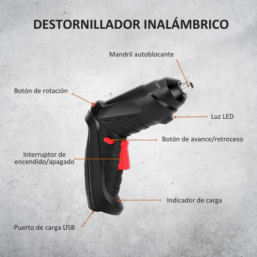 DESTORNILLADOR INALÁMBRICO RECARGABLE