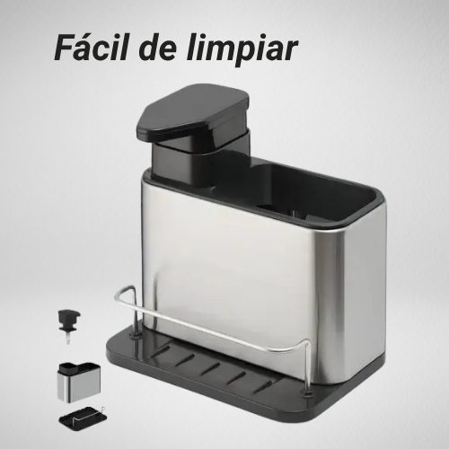 DISPENSADOR DE JABON LIQUIDO Y PORTA ESPONJA