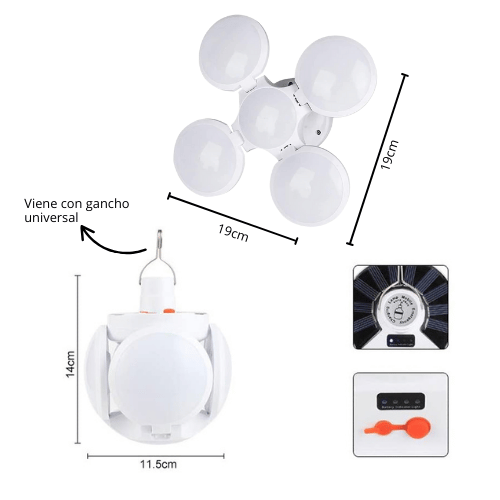 FOCO SOLAR Y RECARGABLE