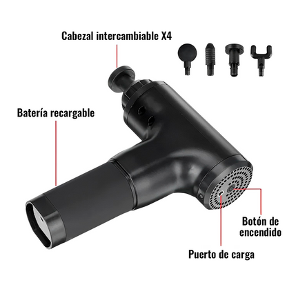 MASAGEADOR MUSCULAR DIGITAL (4 CABEZALES) 6 INTENSIDADES