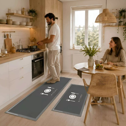 JUEGO DE 2 ALFOMBRAS ANTIDESLIZANTE DE COCINA