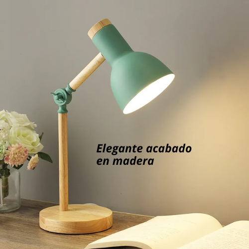 LÁMPARA LED DE MADERA AJUSTABLE