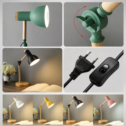 LÁMPARA LED DE MADERA AJUSTABLE