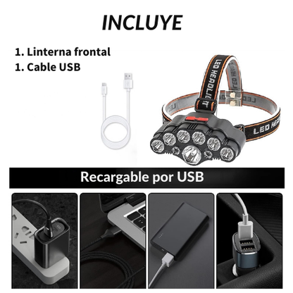 LINTERNA FRONTAL LED RECARGABLE