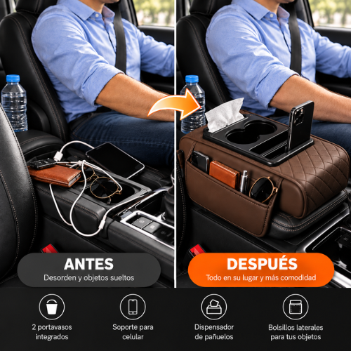 ORGANIZADOR REPOSABRAZOS PARA AUTOS