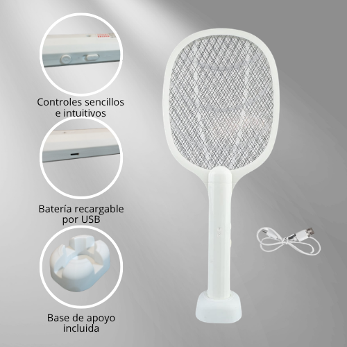 RAQUETA MATA MOSQUITOS RECARGABLE