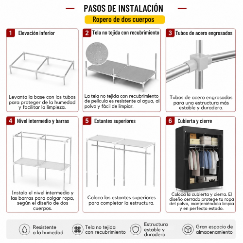 ROPERO ARMABLE DE DOS CUERPOS