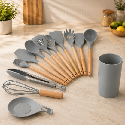 SET DE UTENCILIOS DE SILICONA PARA COCINA