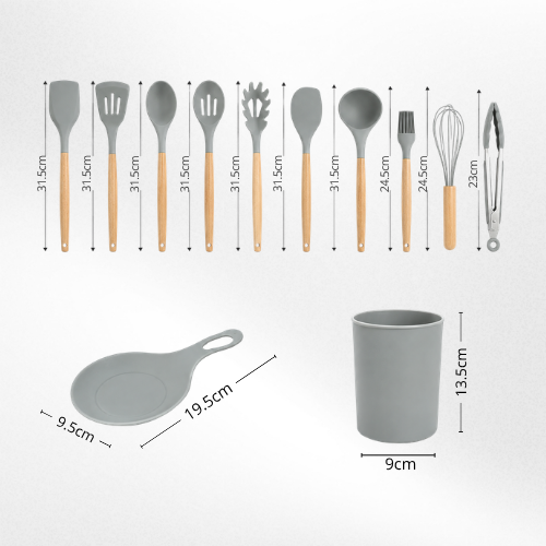 SET DE UTENCILIOS DE SILICONA PARA COCINA