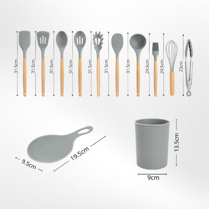 SET DE UTENCILIOS DE SILICONA PARA COCINA
